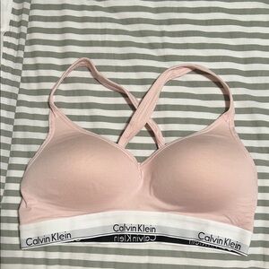 Calvin Klein Light Pink Cross-Back Bralette